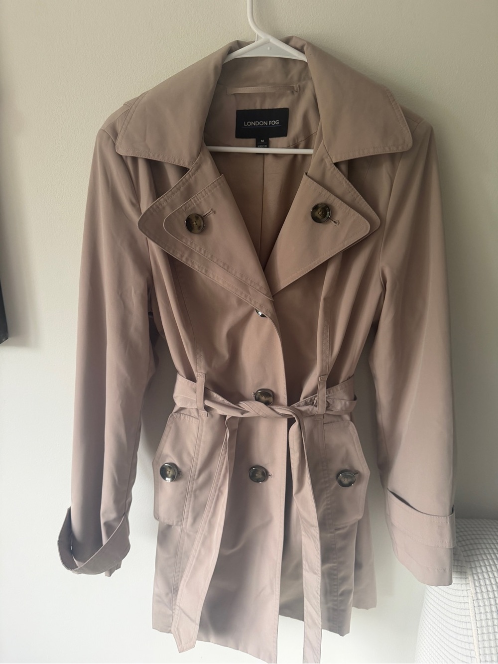 London Fog Beige Trench Coat with Belt